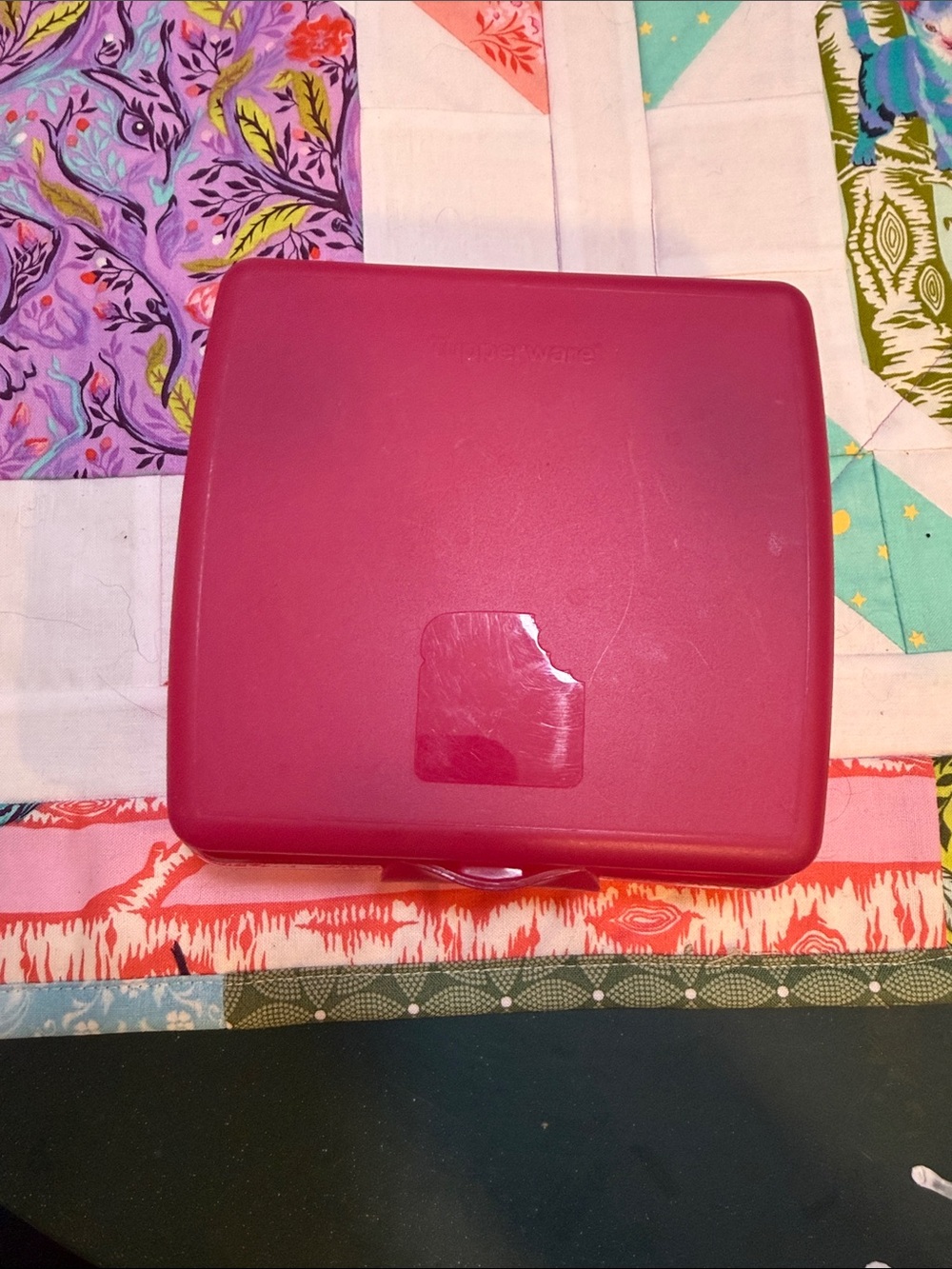 Tupperware sandwich box Pink Square Plastic Lunchbox